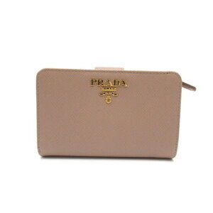Prada L zipper wallet Saffiano leather beige